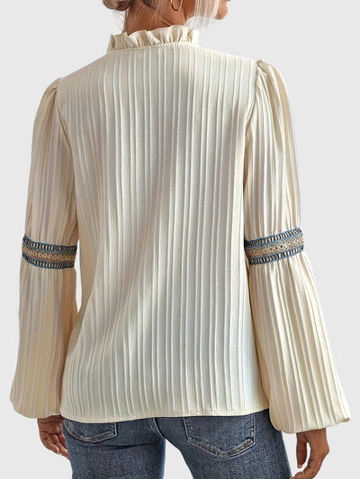 Bohemian Long Sleeve Blouse with Tribal Details