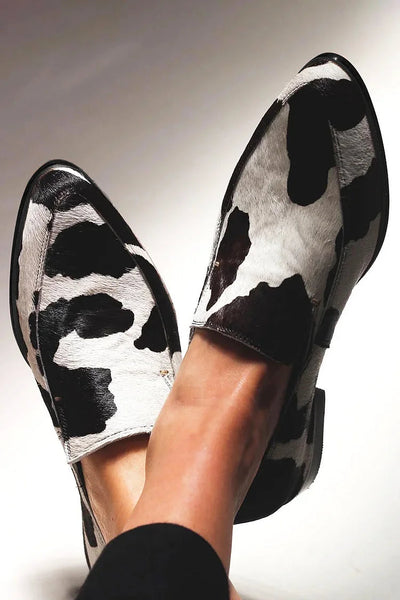 BENEDETTA | Printed Cow Moccasins