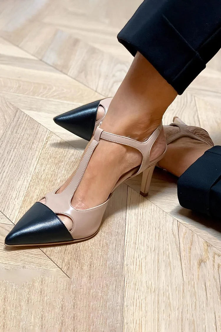 MIRELLA | Elegant Pointed Toe Bicolor Pumps for a Sophisticated Style