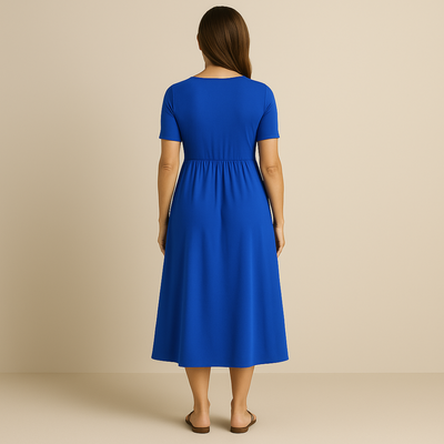 Charlotte - Midi Dress with V-Neckline