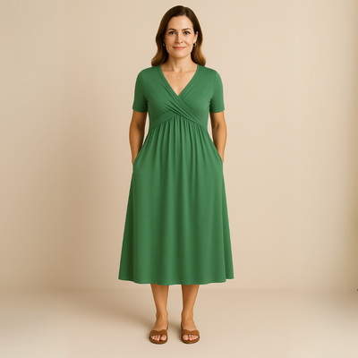 Charlotte - Midi Dress with V-Neckline