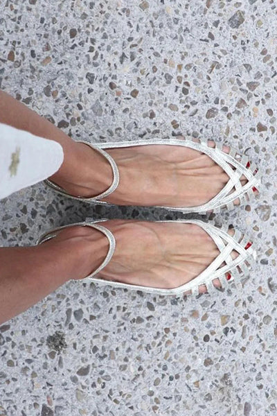 GIADA Elegant Woven Ballerina with Strap for a Sophisticated Style