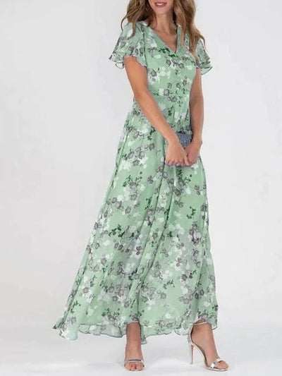 Sophie - Floral Dress with Ruffled Sleeves