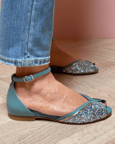 BRIGITTA | Elegant Low Glitter Sandals Perfect for Every Occasion