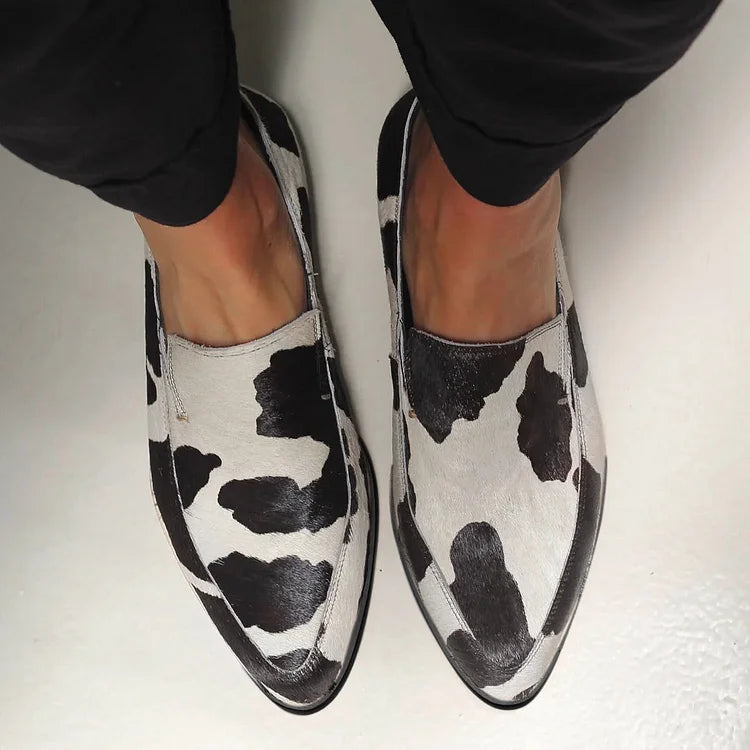 BENEDETTA | Printed Cow Moccasins