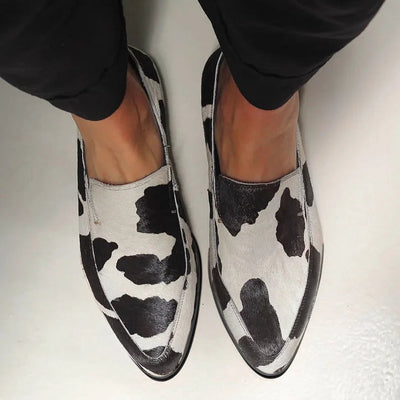 BENEDETTA | Printed Cow Moccasins