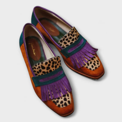 Fallon – Elegant Brown Loafers with Enchanting Leopard Print