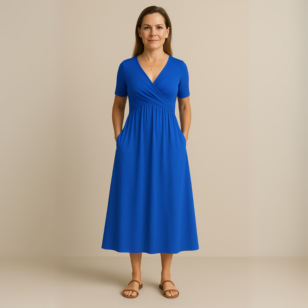 Charlotte - Midi Dress with V-Neckline
