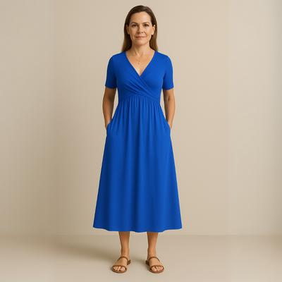 Charlotte - Midi Dress with V-Neckline