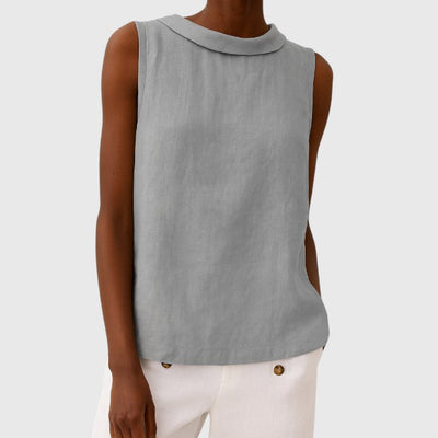 Ellie – Sleeveless Roll Collar Top