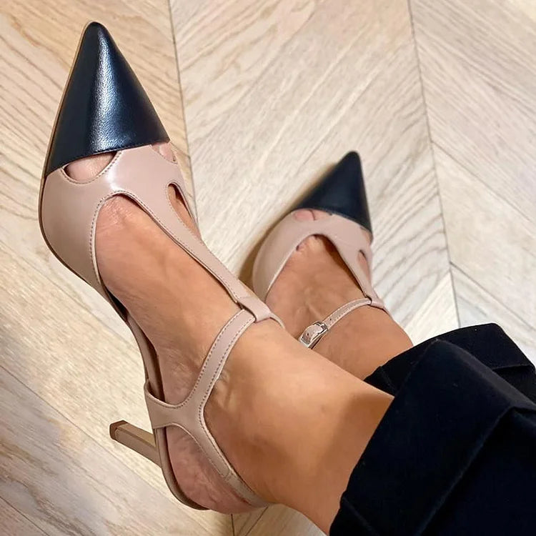 MIRELLA | Elegant Pointed Toe Bicolor Pumps for a Sophisticated Style