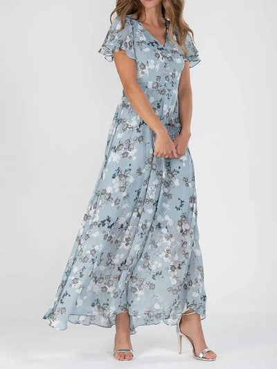 Sophie - Floral Dress with Ruffled Sleeves