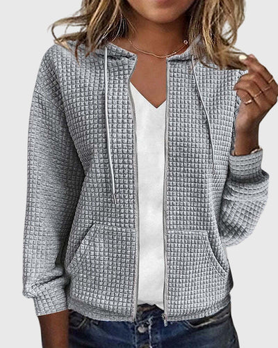 Sandra® | Casual jacket with pocket in solid color