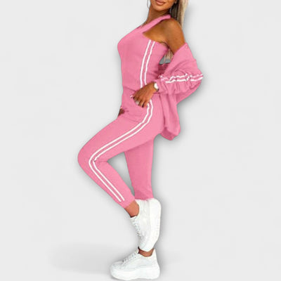 Eulalia - Women's Striped Jacket, Vest, and Trouser Set