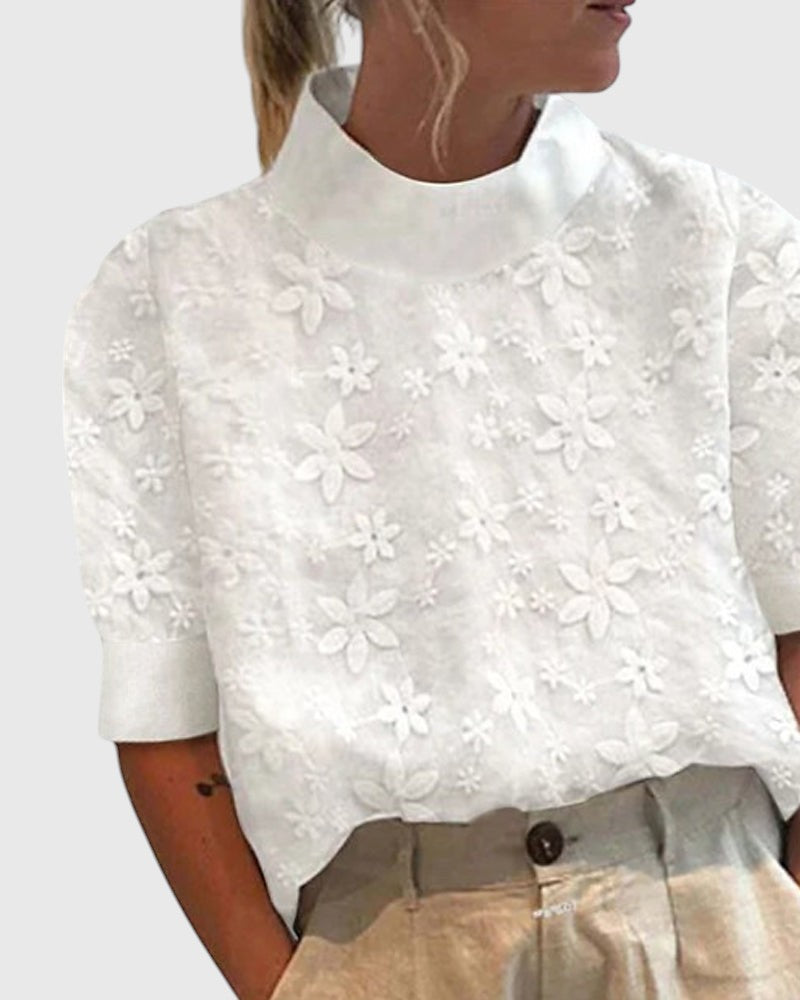 Cara - Embroidered Floral Blouse