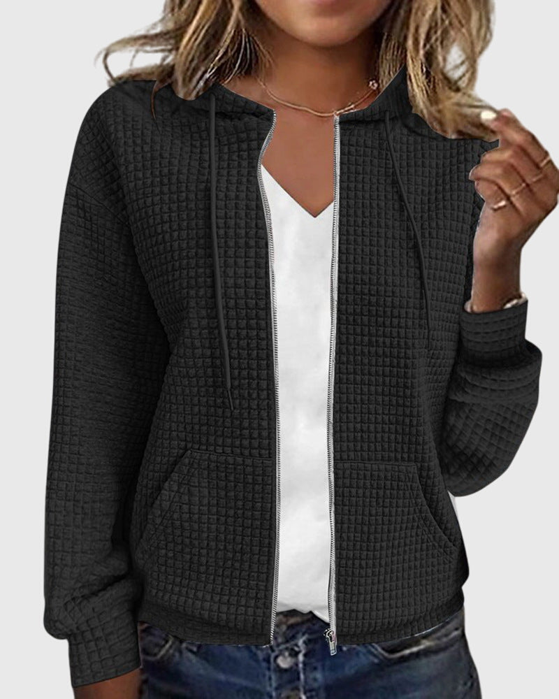 Sandra® | Casual jacket with pocket in solid color
