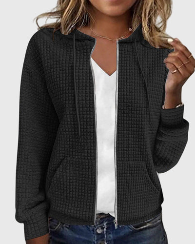 Sandra® | Casual jacket with pocket in solid color