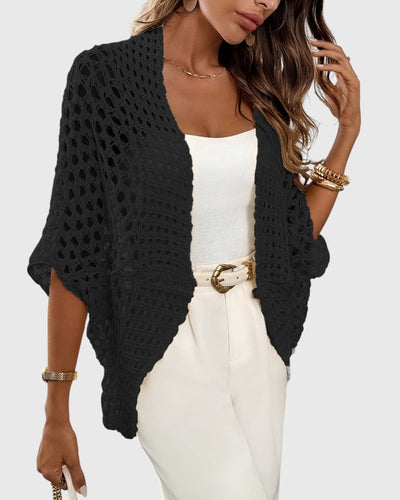 Jesse – Open Knit Drape Cardigan