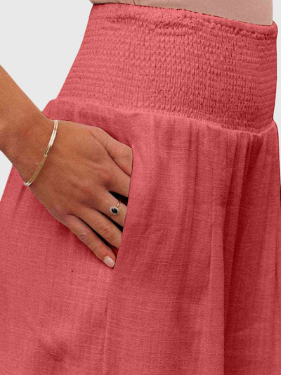 Jane | Full Size Smocked Waist Wide Leg Pants