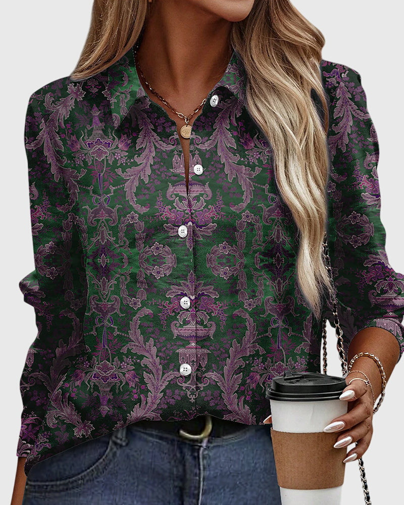 Relaxed Long-Sleeve Blouse