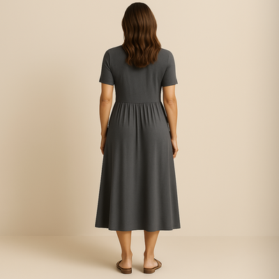 Charlotte - Midi Dress with V-Neckline