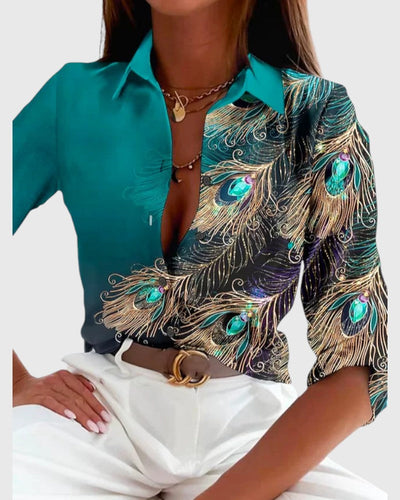 Laney - Feather Pattern Blouse
