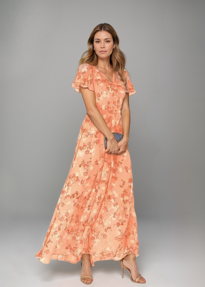 Sophie - Floral Dress with Ruffled Sleeves