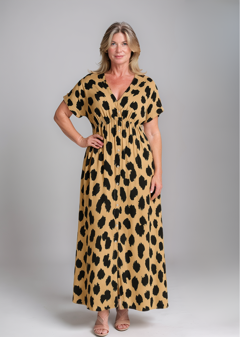 Fenna - Maxi Dress with Leopard Print