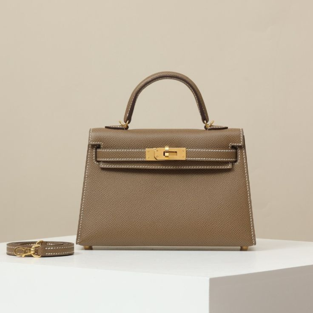 Kendall Taupe 19 - Handmade Artisan Bag