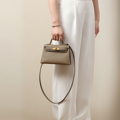 Kendall Taupe 19 - Handmade Artisan Bag