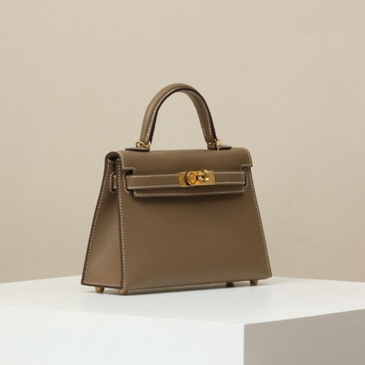 Kendall Taupe 19 - Handmade Artisan Bag