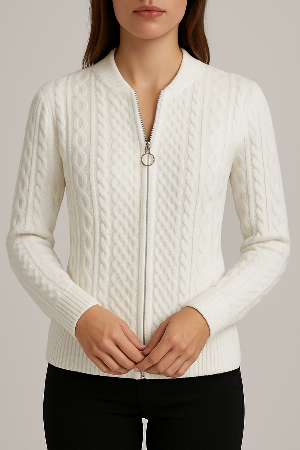 Siera - Textured Quarter Zip Pullover