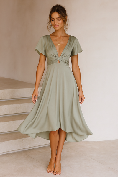 Eve - Midi Dress with Decorative Knot