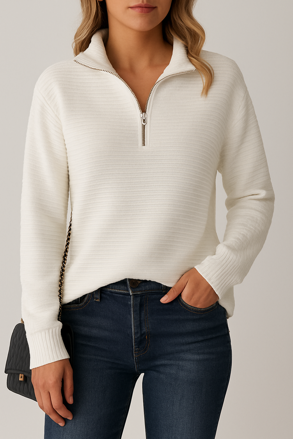 Helena - Half-Zip Detailed Pullover