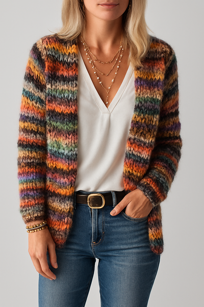 Beth - Vibrant Multicoloured Cardigan