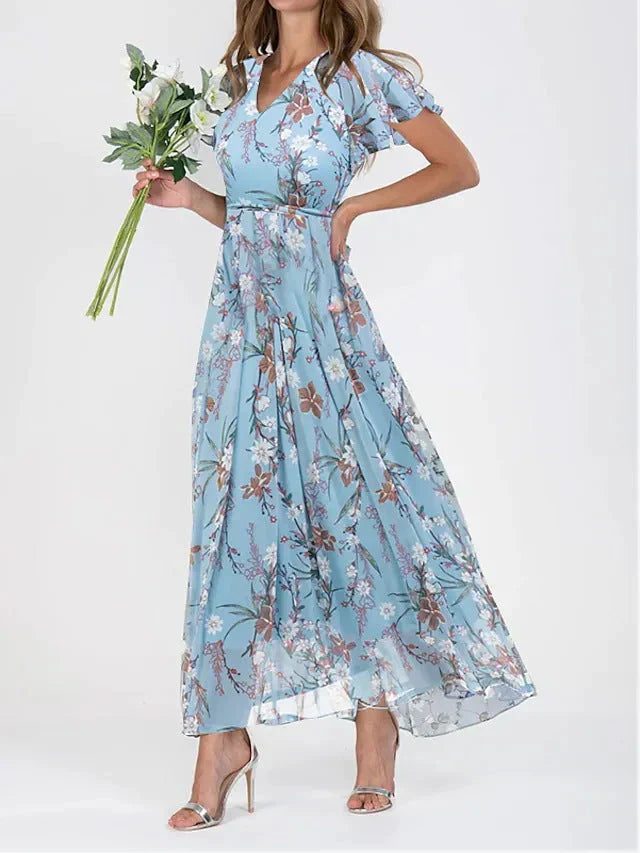 Sophie - Floral Dress with Ruffled Sleeves