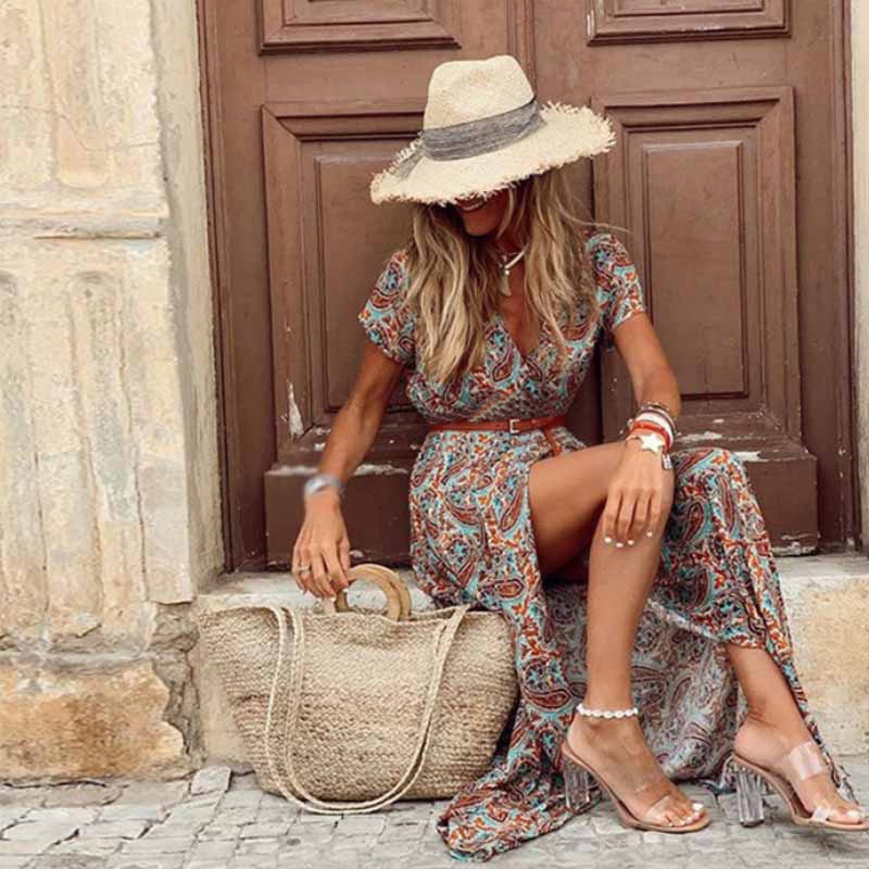 Alice - Maxi Boho Dress with Paisley Print