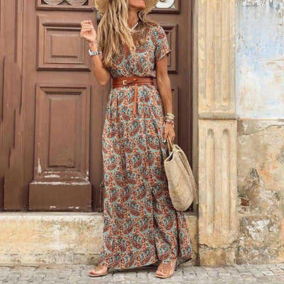Alice - Maxi Boho Dress with Paisley Print