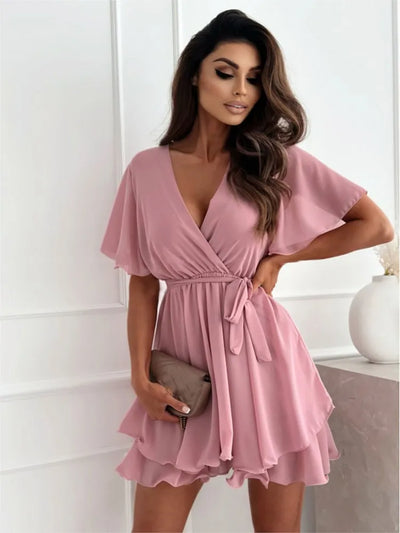 Yvette - Wrap Dress with Ruffle Details
