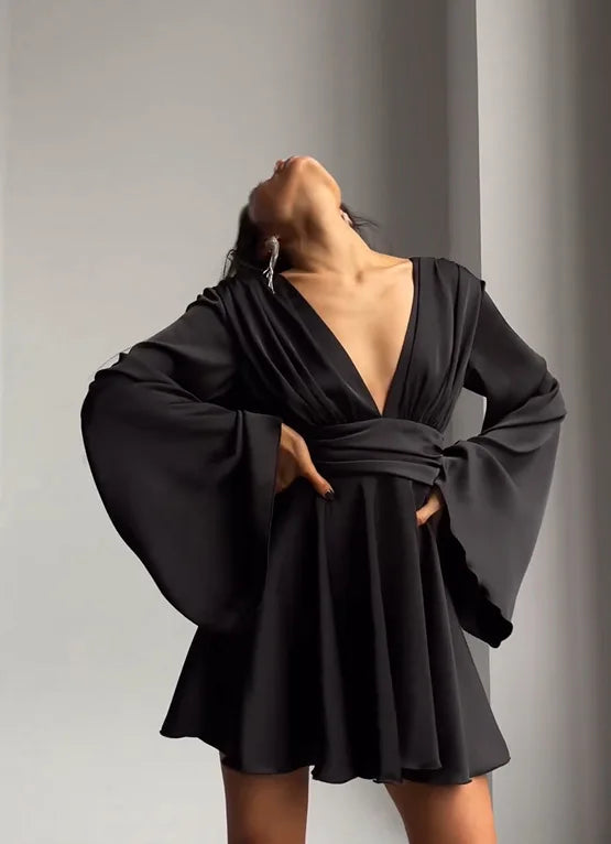 Amber - Satin Dress with Loose Sleeves