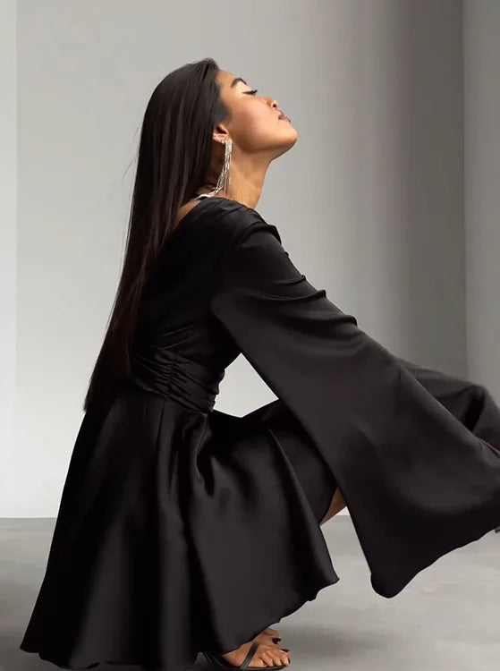 Amber - Satin Dress with Loose Sleeves