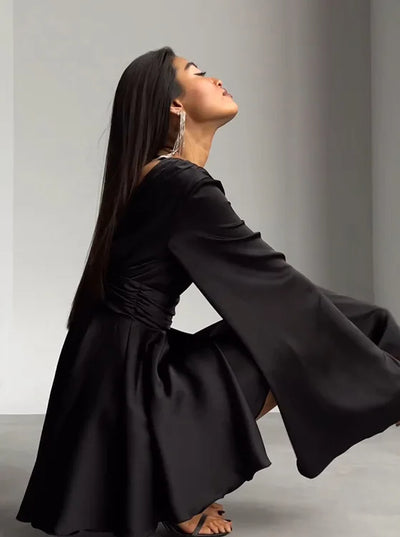 Amber - Satin Dress with Loose Sleeves