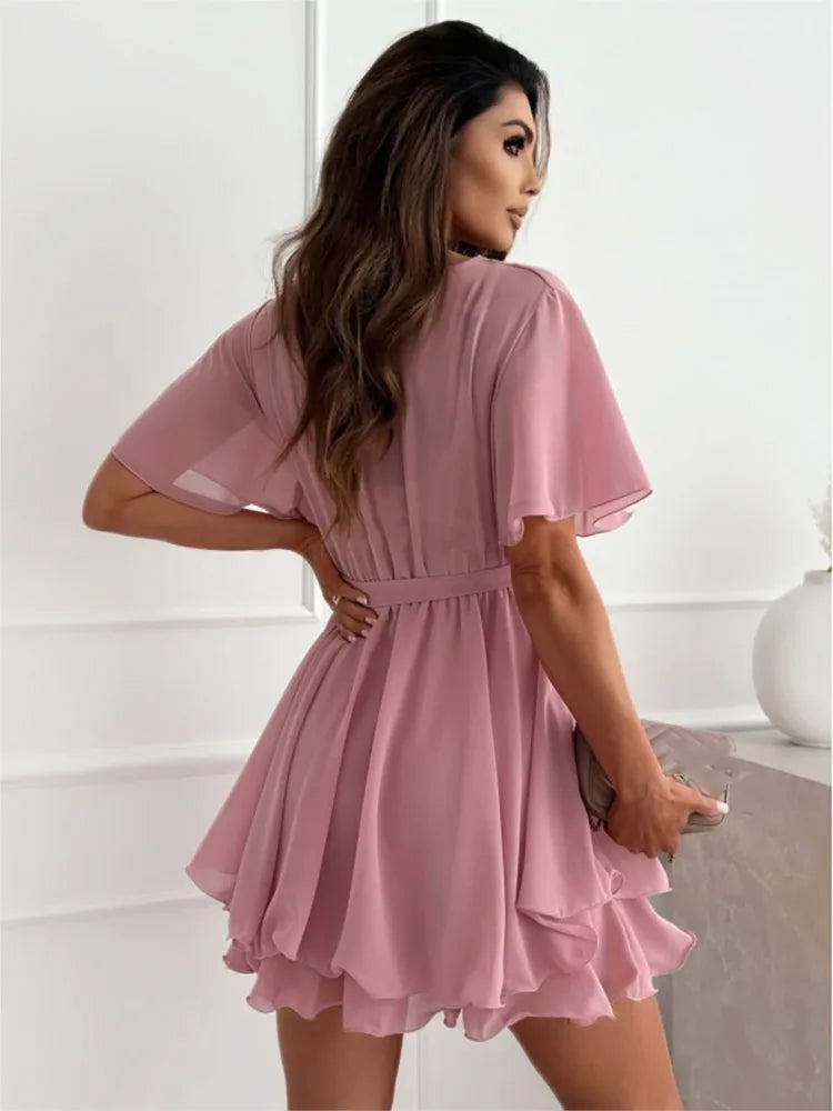 Yvette - Wrap Dress with Ruffle Details