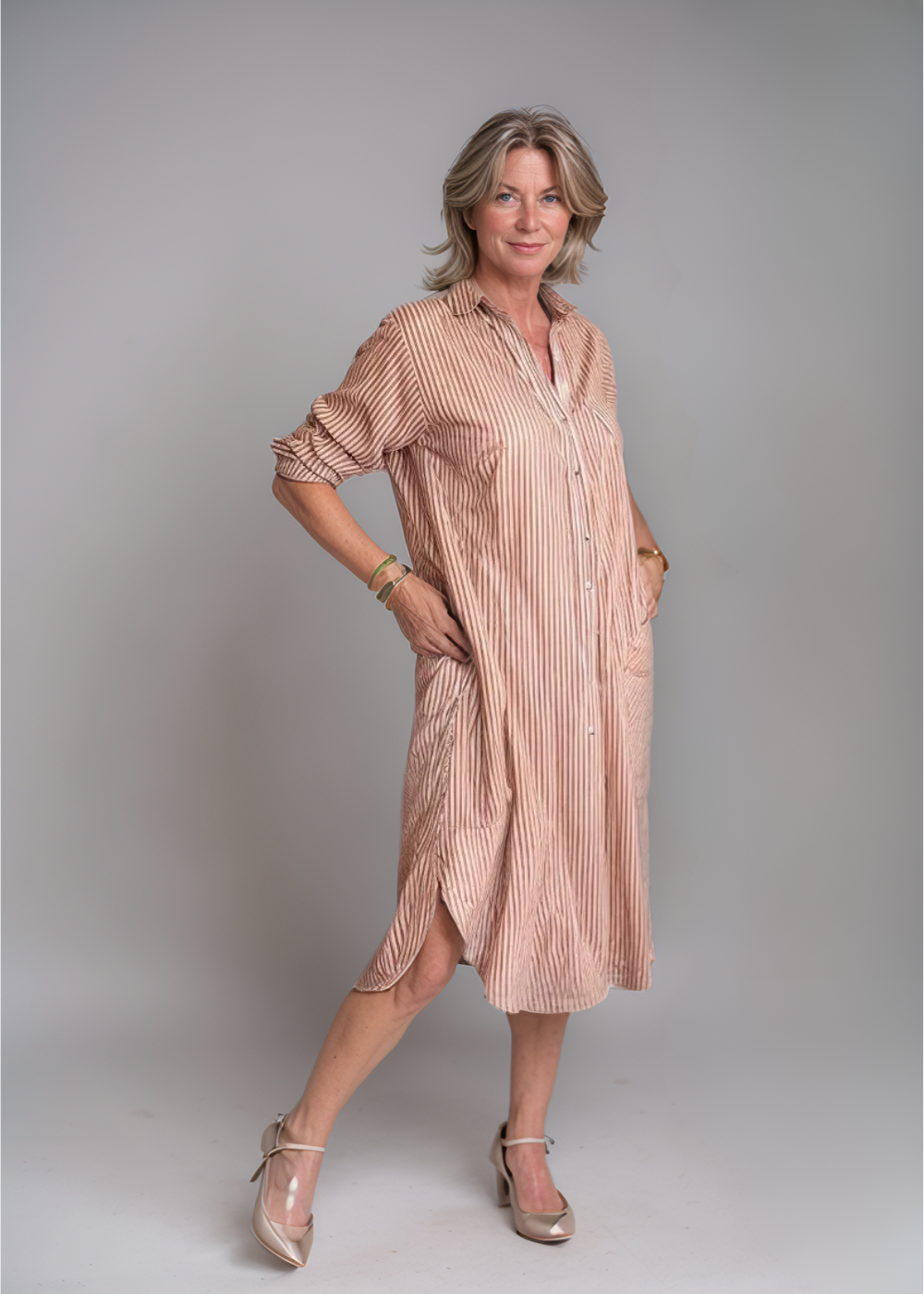 Alina - Striped Button-Down Dress Shirt