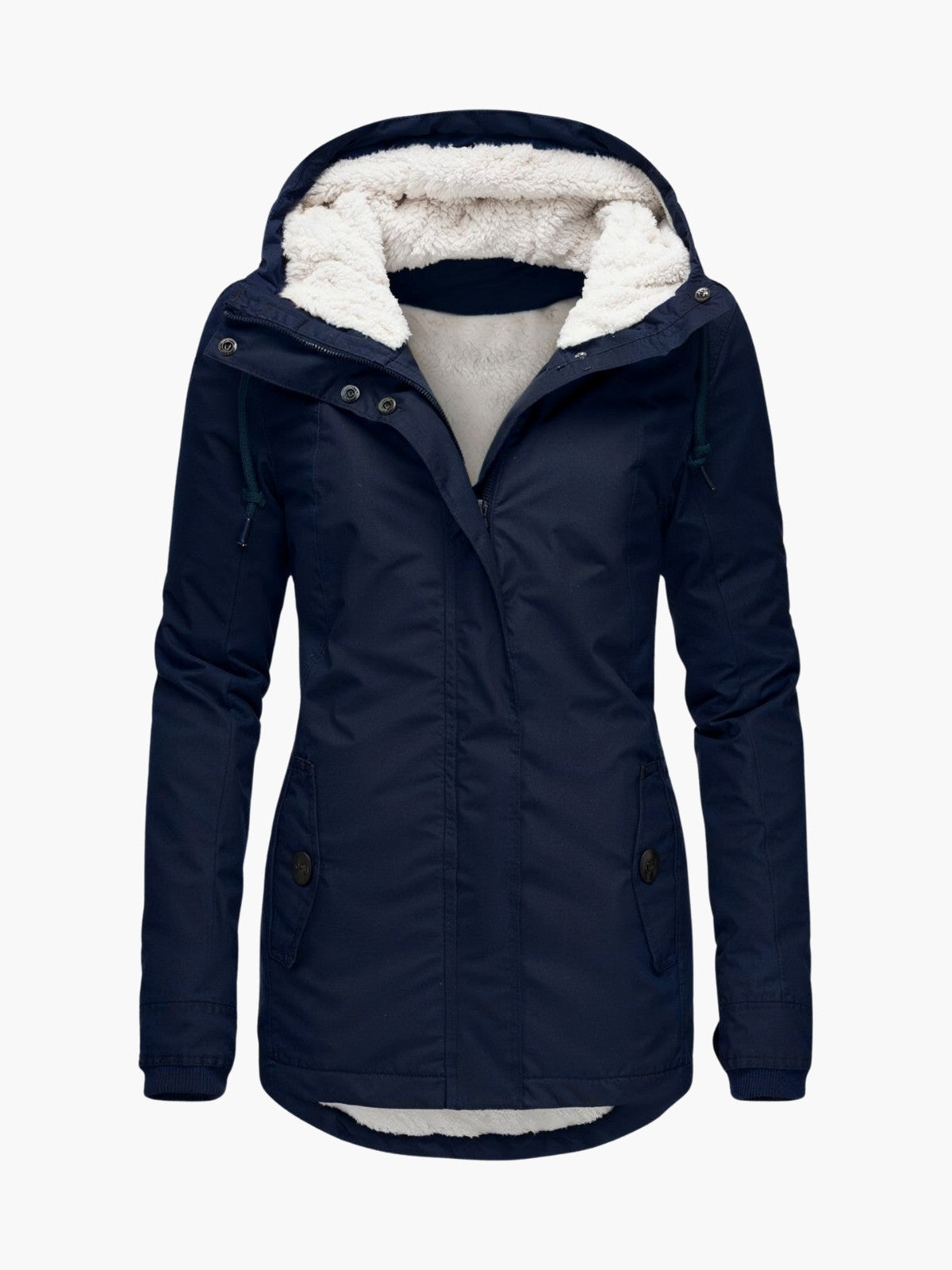 ELARA | LONG JACKET WITH HOOD AND LINING