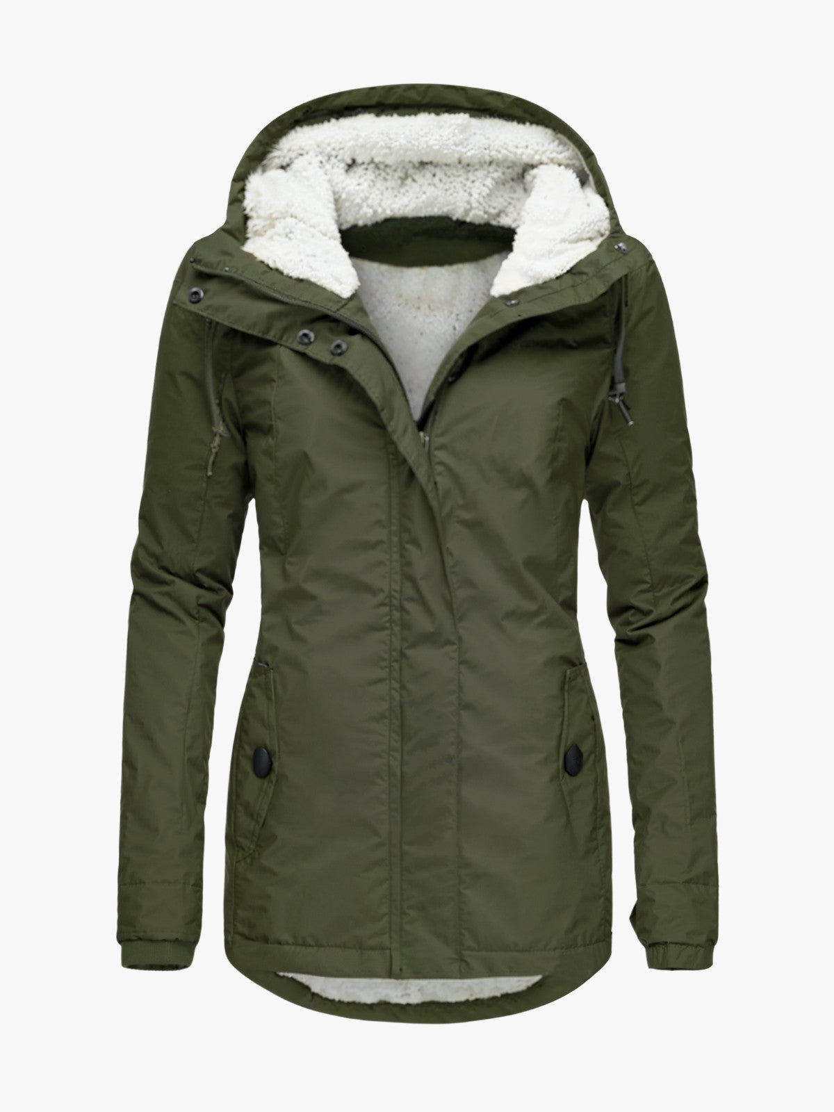 ELARA | LONG JACKET WITH HOOD AND LINING