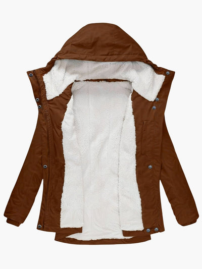 ELARA | LONG JACKET WITH HOOD AND LINING