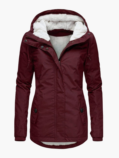 ELARA | LONG JACKET WITH HOOD AND LINING