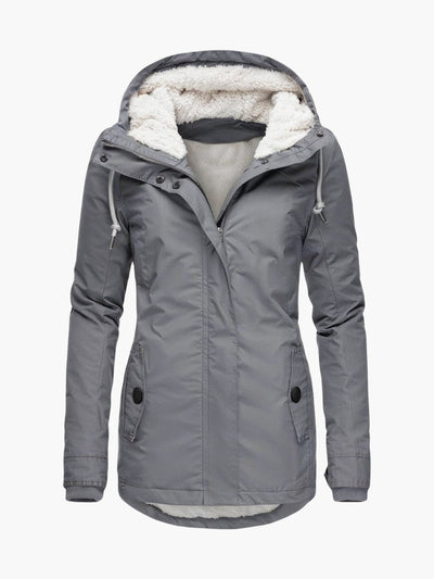 ELARA | LONG JACKET WITH HOOD AND LINING