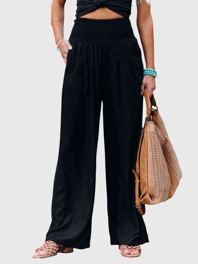 Jane | Full Size Smocked Waist Wide Leg Pants